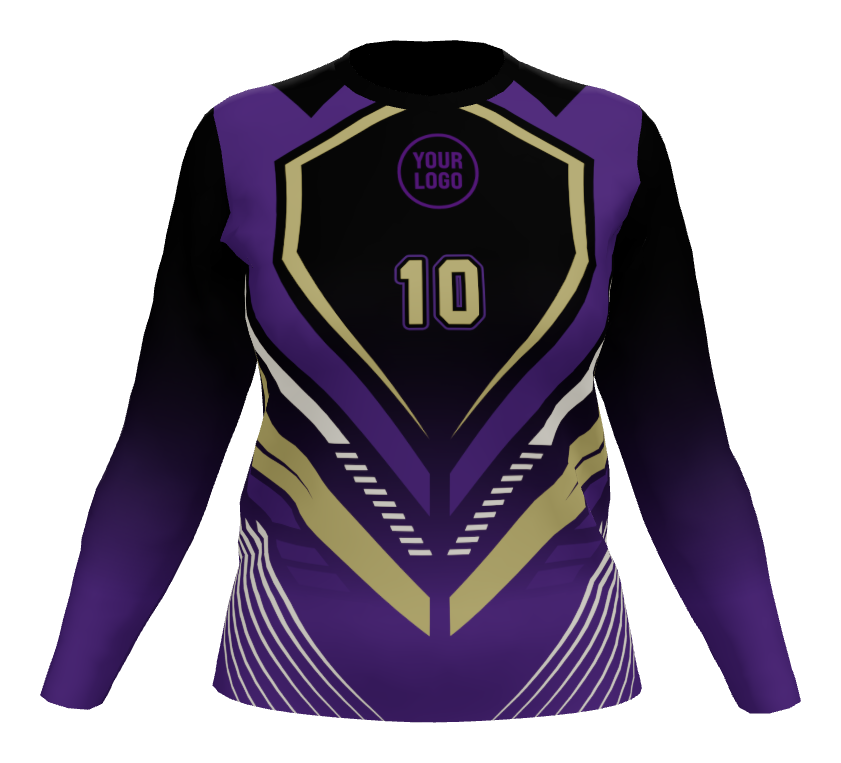 Striker Female Long Sleeve Fitted V-Neck jersey, design 05